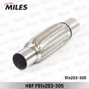 Труба гофрированная (гофра) патрубками и металлорукавом 51X203-305 (BOSAL 265-51 HBFF51X203-305 MILES
