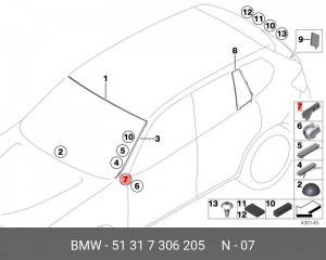 Зажим 51317306205 51317306205 BMW