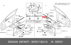 809511BA1A ДЕТАЛЬ 80951-1BA1A NISSAN