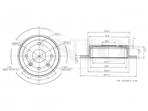 Диск тормозной задний BRD-20006 UNIO