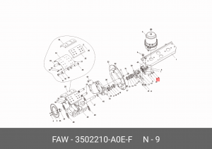 Рычаг тормоза регулировочный FAW 3250 6х6 задний правый OE 3502210A0EF FAW