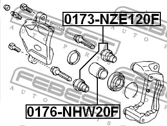 Поршень суппорта тормозного переднего D54 0176-NHW20F FEBEST