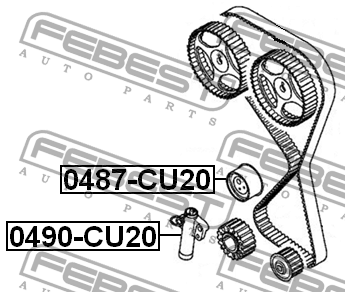 Ролик натяжной ГРМ MITSUBISHI LANCER CS 2000-2009 0487-CU20 0487-CU20 FEBEST