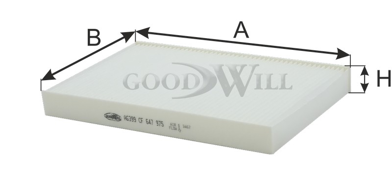 Фильтр салона AG399CF AG 399 CF GOODWILL