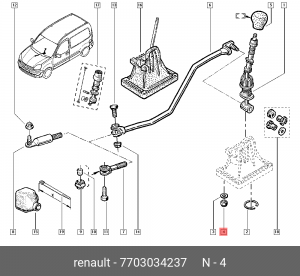 Гайка крепления 7703034237 7703034237 RENAULT