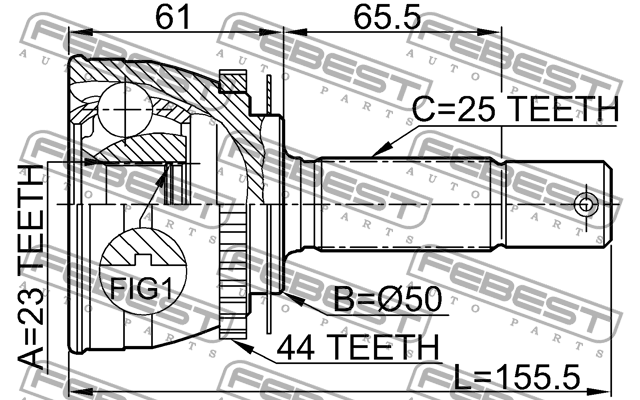 ШРУС наружный HYUNDAI Matrix комплект FEBEST 1210-002A44 FEBEST