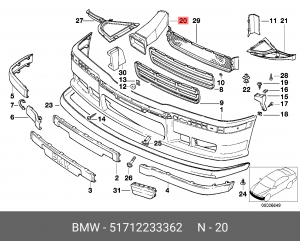 Воздуховод тормозов П Пд !M TECHNIC \BMW 3' E36, Classic Motorsport 51 71 2 233 362 BMW