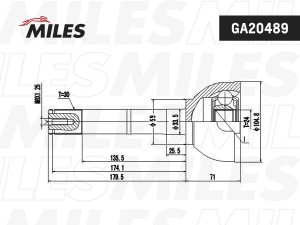 ШРУС наружный TOYOTA LAND CRUISER 80 4.2/4.5 90-98 (GSP 859027) GA20489 GA20489 MILES