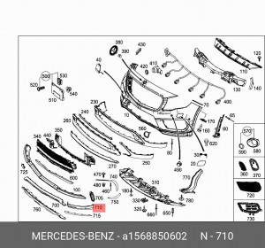 НАКЛАДКА БАМПЕРА ПЕРЕДНЕГО A1568850602 MERCEDES BENZ