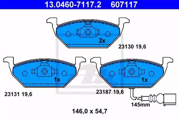 AUDI A2/A3/VW GOLF-4/BORA С ДАТЧИКОМ 13.0460-7117.2 ATE