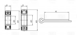Подшипник ступицы Daewoo Tico (95-) задн. (кмпл:подш.2шт./шплинт) (CS 1817) CS 1817 TRIALLI