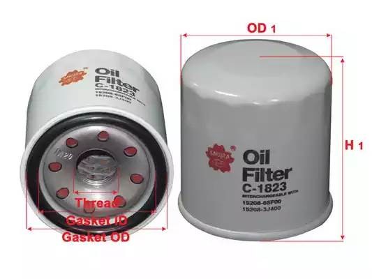 Фильтр масляный MAZDA NISSAN SUBARU SAKURA C1823 SAKURA