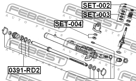 Ремкомплект рул рейки HONDA ACCORD CL# 2002-2008 SET-004 SET-004 FEBEST