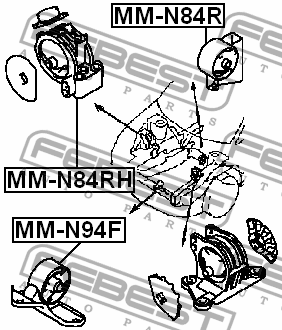 Опора двигателя MM-N84R MM-N84R FEBEST