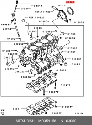 сальник коленвала задний! 85x103x8\ Mitsubishi Carisma/Colt/Lancer/Pajero 1.2-2. MD359158 MITSUBISHI