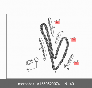 Болт MERCEDES OE A 166 052 00 74 MERCEDES BENZ