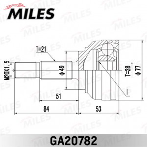 ШРУС наружный LOGAN (LS_) / SANDERO / STEPWAY (BS_) 2004- (ASVA RNLOGR) GA20782 GA20782 MILES