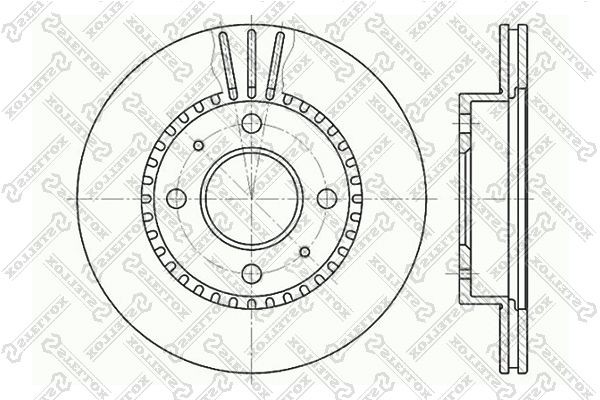 диск тормозной! пер.\Nissan Almera 1.4 95-00 6020-2244V-SX STELLOX