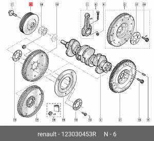 Шкив коленвала 123030453R 123030453R RENAULT