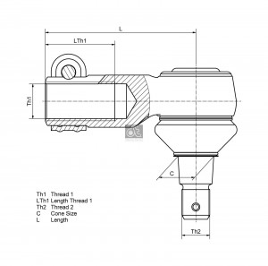 Наконечник рулевой тяги 6.51205 DIESEL TECHNIC