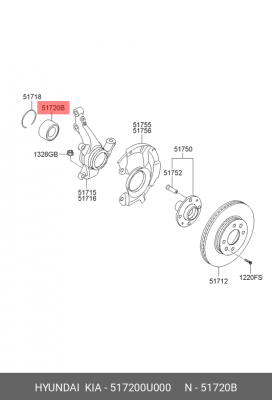 Подшипник с цилиндрическими роликами 51720-0U000 517200U000 HYUNDAI KIA
