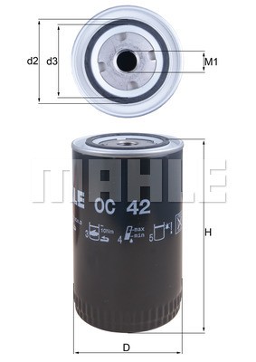 Фильтр масляный OC42 MAHLE KNECHT