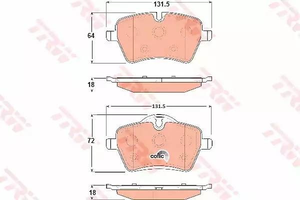Колодки передние MINI (R50, R60) GDB1712 GDB1712 TRW