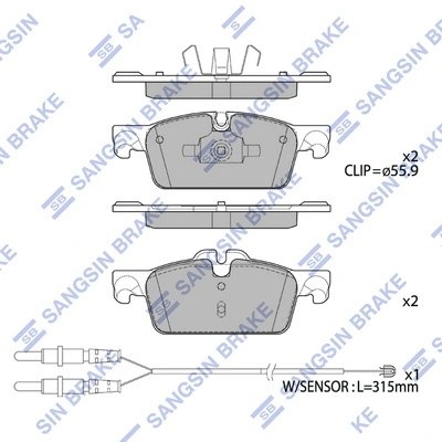 Колодки передние PEUGEOT 508 2011-2018 SP4132 SP4132 SANGSIN