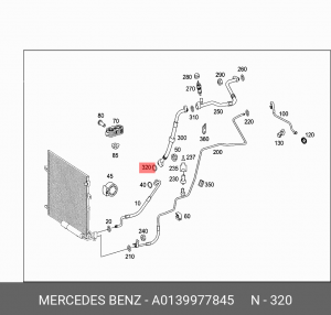 кольцо уплотнительное! трубки кондиционера \MB W212 A  0139977845 MERCEDES BENZ