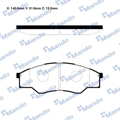 Колодки тормозные TOYOTA Hilux Pick-up (2.5D) (06-) передние (4шт.) MANDO MPT06 MANDO