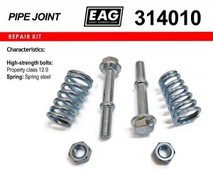 РЕМКОМПЛЕКТ ДЕМПФЕРНОГО СОЕДИНЕНИЯ (2 БОЛТА+2 ПРУЖИНЫ+2 ГАЙКИ) 314010 314010 EAG