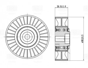 Ролик приводного ремня для автомобилей VW Crafter (06-) 2.5d опорный d90 CM 5435 TRIALLI