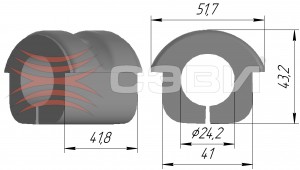 Втулка стабилизатора для а/м ГАЗель Бизнес передняя СЭВИ 2228 SEVI