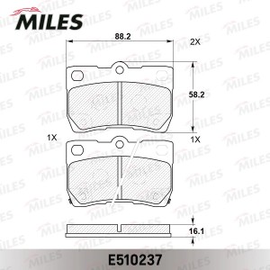 Колодки тормозные задние (Смесь CERAMIC серия PRO) LEXUS GS 3.0-4.6 05-/IS 2.2-2 E510237 MILES