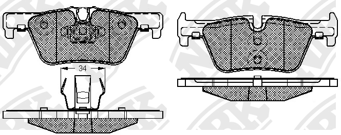 Колодки тормозные BMW 1 (F20,F21),3 (F30,F31),4 (F32) задние (4шт.) NIBK PN32002 NIBK