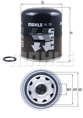 Фильтр влагоотделителя AL26 MAHLE KNECHT