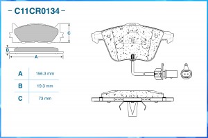 Тормозные колодки передние Low Metallic C11CR0134 C11CR0134 CWORKS