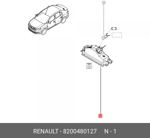 фонарь подсветки номера!\Renault Master III 8200480127 RENAULT
