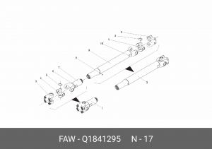 Болт FAW 3250 6x6 шестигранный OE Q1841295 FAW