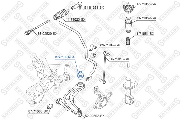 сайлентблок рычага зад.!\ Mazda MPV LW 99> 87-71061-SX STELLOX