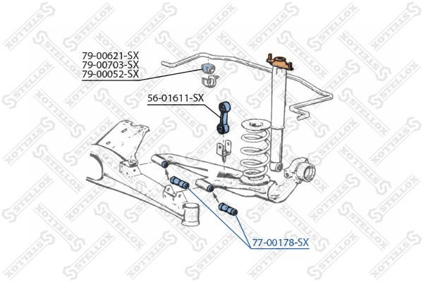 к-кт сайлентблоков задн. рычага! 2шт.\ BMW Е30/Е28 80-91/Е36/Z3 94> 77-00178-SX STELLOX