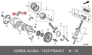 шайба шумопоглотителя 13331P8AA01 13331P8AA01 HONDA