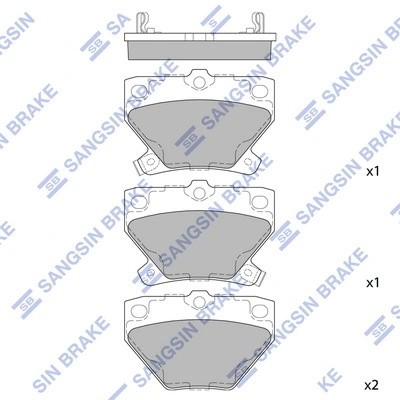 Колодки тормозные дисковые Toyota Celica/Corolla/Prius/Yaris 1.0-1.8i/1.4D 99 SP SP2044 SANGSIN