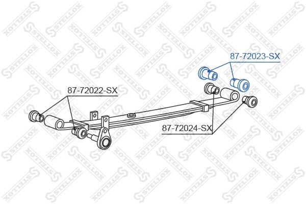 сайлентблок рессоры зад. верхн.!\ Mitsubishi Pajero 83-95/L300 &4WD 86-94 87-72023-SX STELLOX