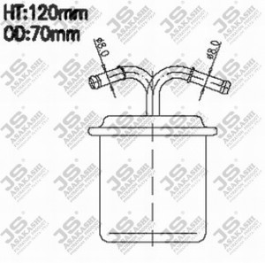 Фильтр топливный  SUBARU IMPREZA 2,0 1996 - 2000  SUBARU FORESTER 2,0 1998 - 200 FS317J JS ASAKASHI