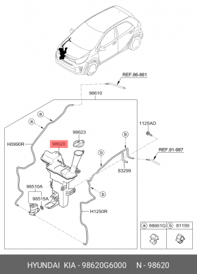 Hyundai/Kia,Бачок с/о Picanto 17- 98620G6000 98620G6000 MOBIS
