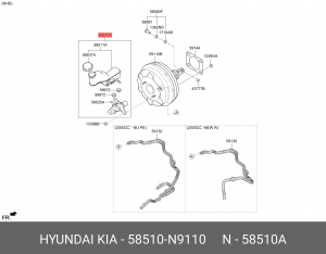 ГЛАВНЫЙ ТОРМОЗНОЙ ЦИЛИНДР 58510N9110 58510N9110 HYUNDAI KIA
