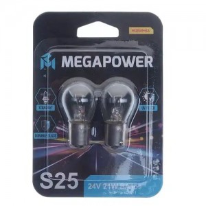 Лампа 24V P21W BA15s блистер (2шт.) Standart MEGAPOWER 37033057 MEGA POWER