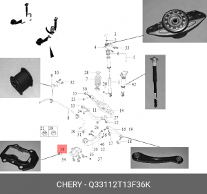 Гайка с фиксированной шайбой m12х1.25 S5 CHERY Q33112T13F36K CHERY