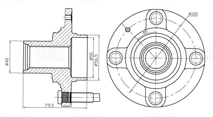 Ступица Chevrolet Cobalt (11-) (перед.) (MR 0508) MR 0508 TRIALLI